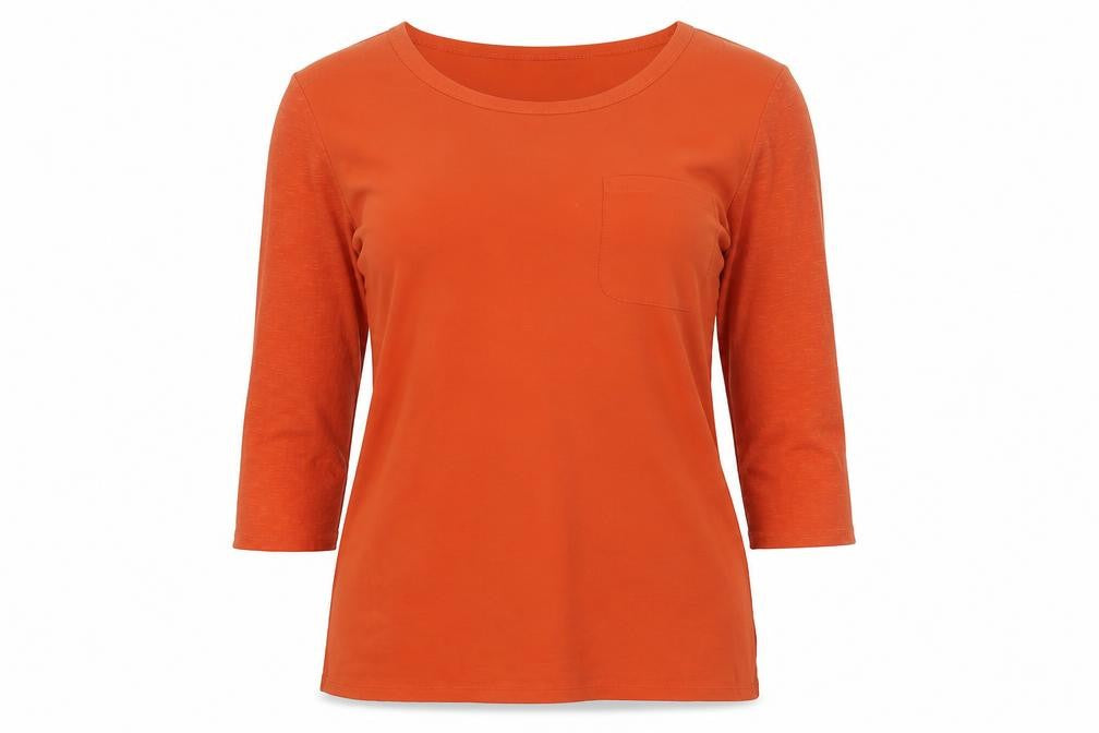 Bonmarché Women's Orange T-Shirt, Size 14, 3/4 Sleeve