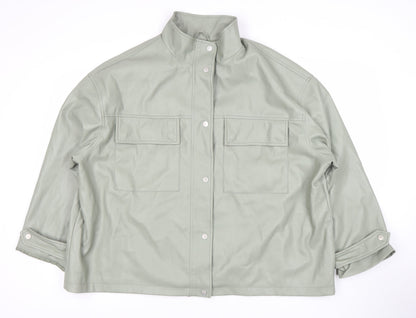 Additional front view of ASOS Women's Grey Jacket Snap Closure, size 18