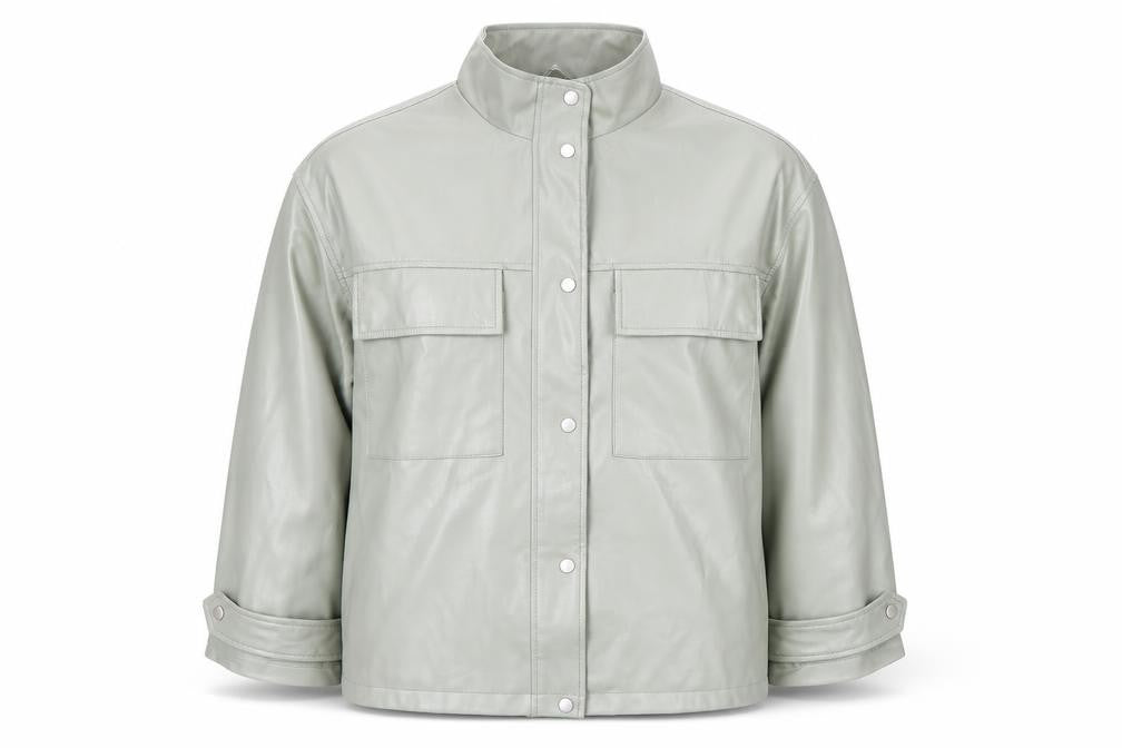ASOS Women's Grey Jacket Snap Closure Size 18