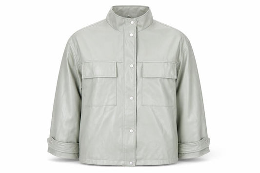 ASOS Women's Grey Jacket Snap Closure Size 18