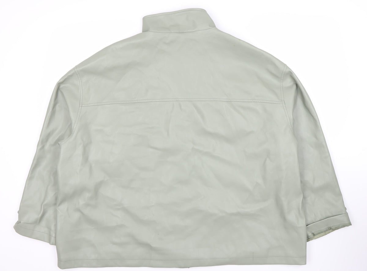 ASOS Women's Grey Jacket Snap Closure Size 18