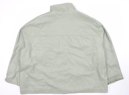 Back view of ASOS Women's Grey Jacket Snap Closure, size 18