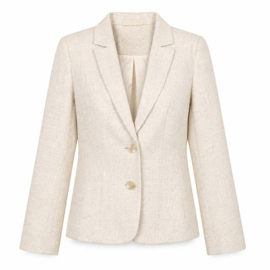 Debenhams Women's Beige Blazer Size 12 Two-Button Classic