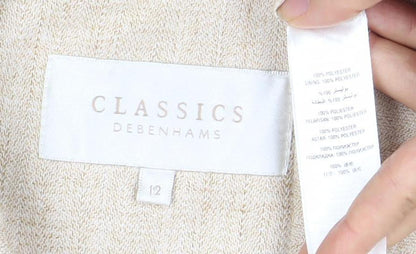 Debenhams Women's Beige Blazer Size 12 Two-Button Classic