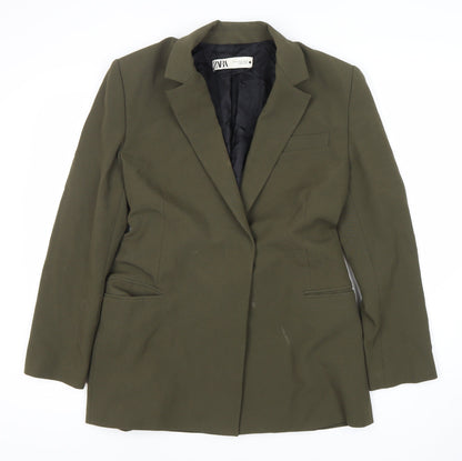 Zara Women's Green XS Belted Blazer Suit Jacket
