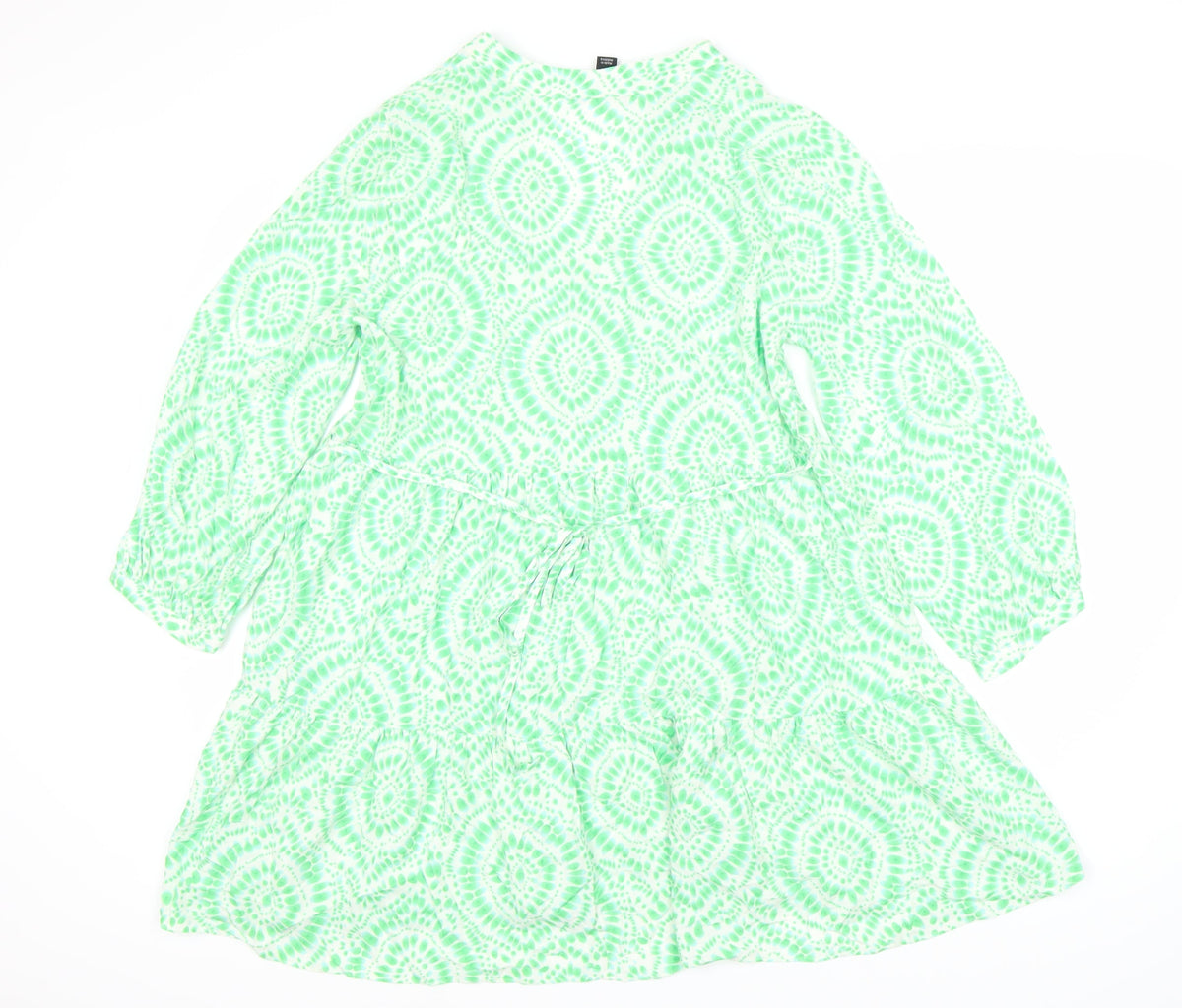 New Look Women's Green Geometric Tunic Dress Size 10