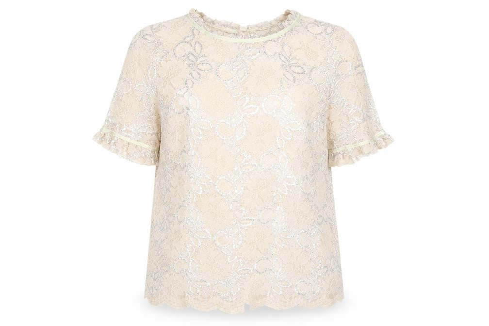 Next Women's Beige Lace Blouse Size 10