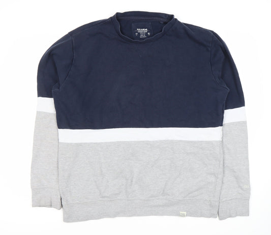 Pull&Bear Men's Sweatshirt Blue Grey L Pullover