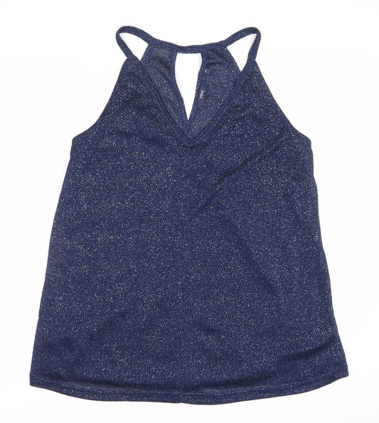 Next Women's Blue Glitter Tank Top Size 14