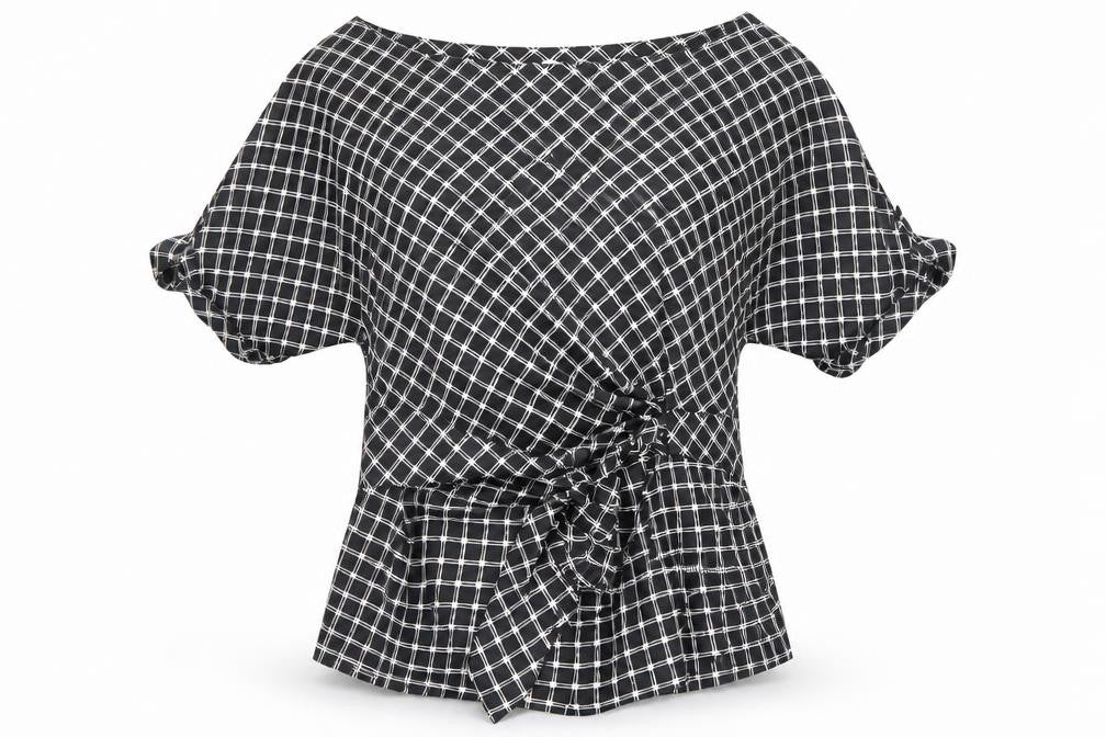 New York & Company Women's Black Geometric Blouse, M