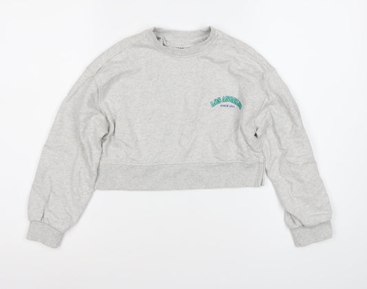 John Lewis Girls Grey Los Angeles Pullover Sweatshirt 7-8Y