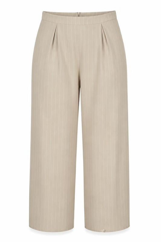 ASOS Women’s Beige Wide-Leg Striped Trousers UK 16