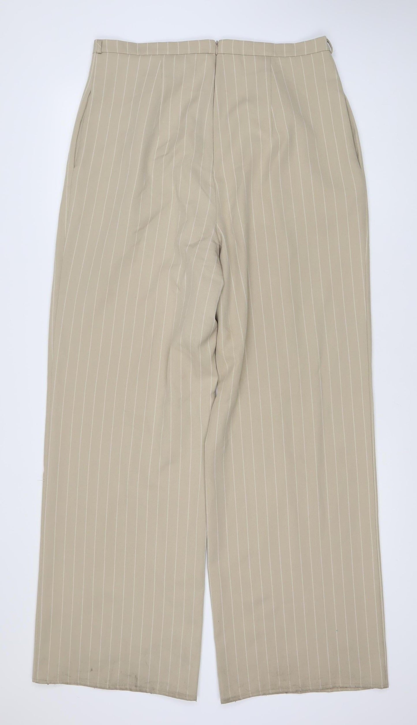 ASOS Women’s Beige Wide-Leg Striped Trousers UK 16