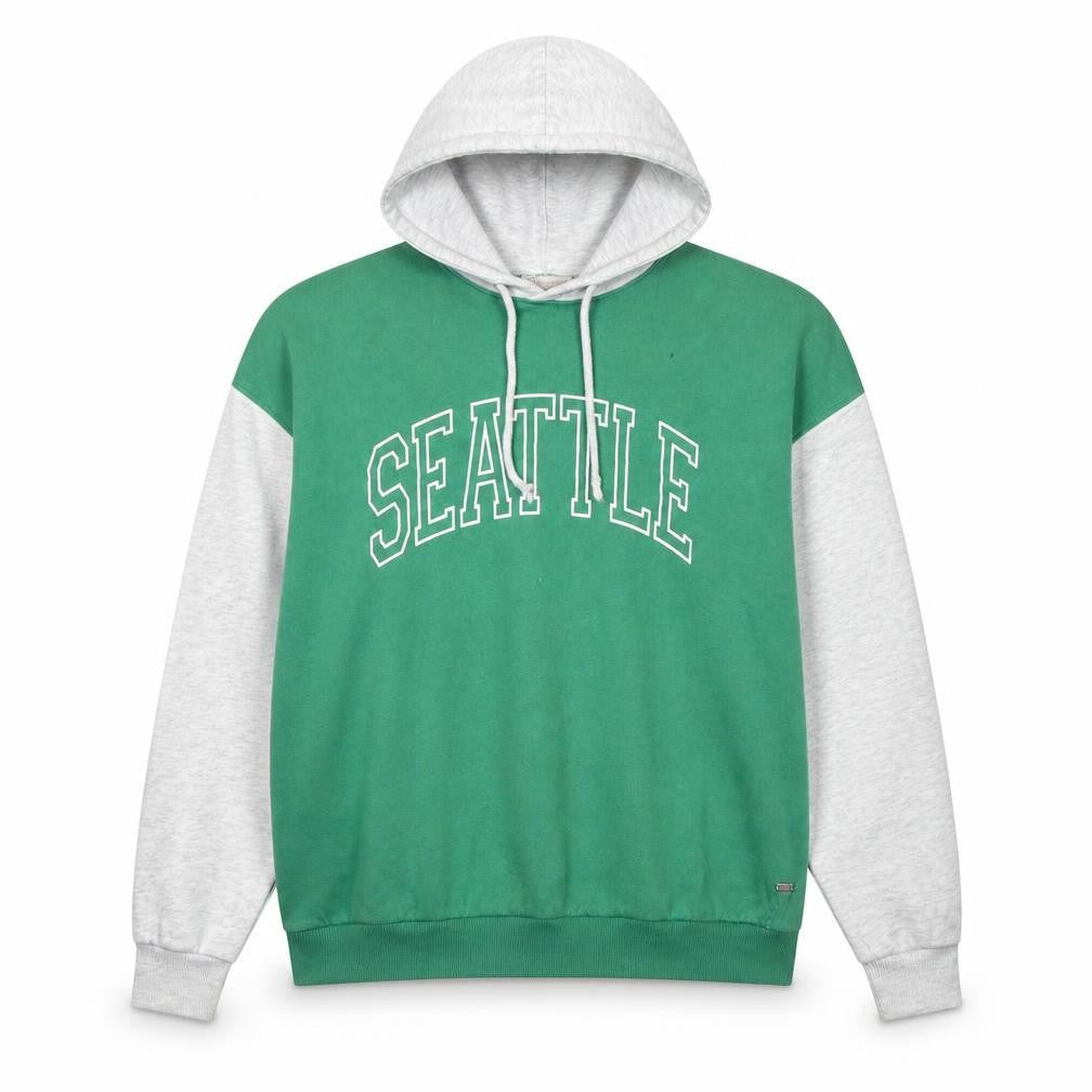 Pull&Bear Teen Green Hoodie, Medium, College Style