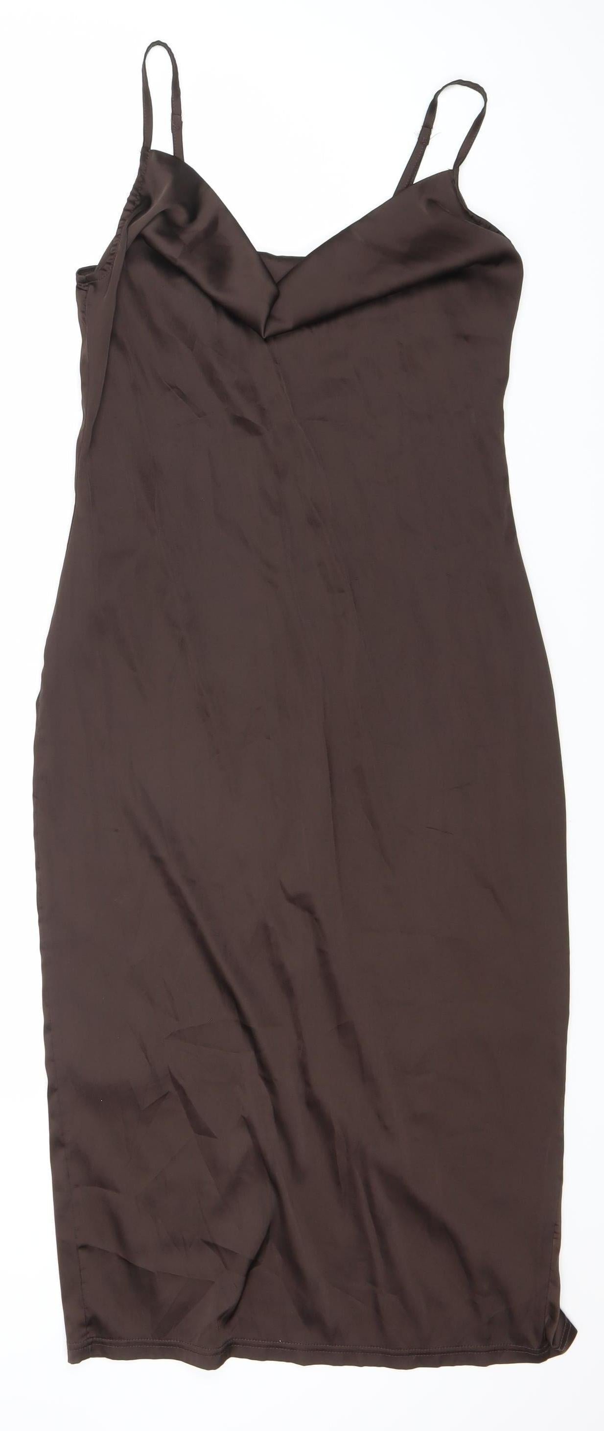 Parisian Women's Brown Slip Dress, Size 10-12, Jersey Fabric