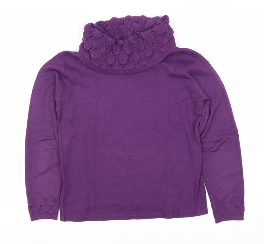 Sarah Hamilton Women's Purple Cowl Neck Jumper, S, Knit