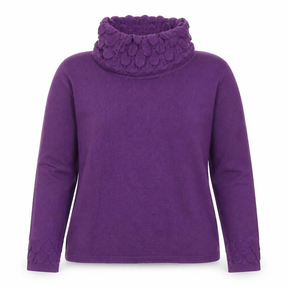 Sarah Hamilton Women's Purple Cowl Neck Jumper, S, Knit