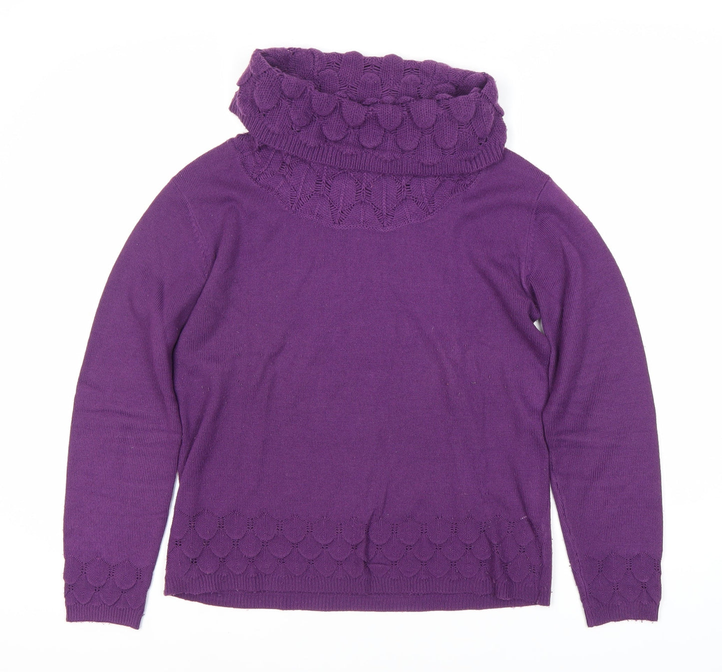 Sarah Hamilton Women's Purple Cowl Neck Jumper, S, Knit