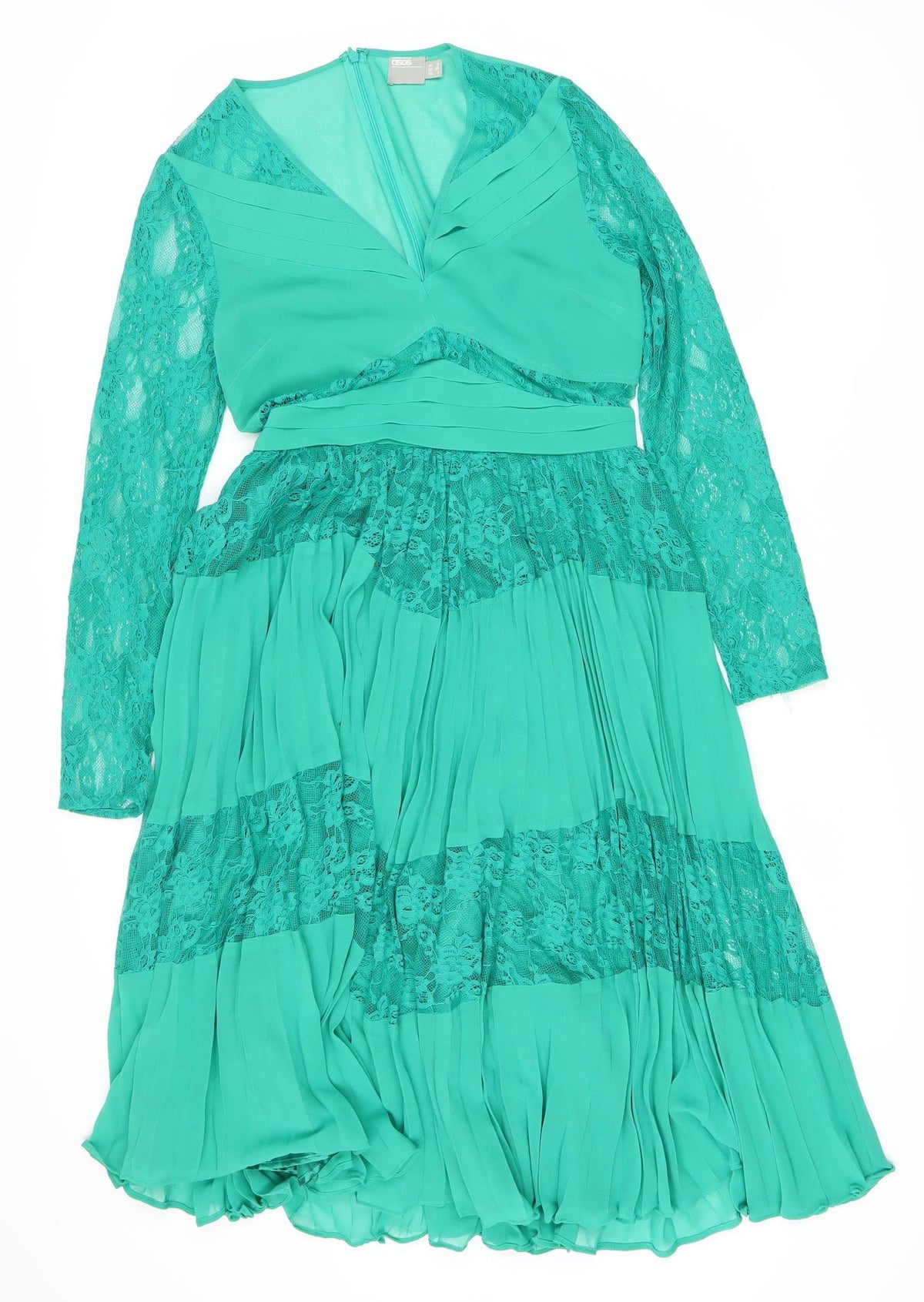 ASOS Women's Green Knee Length Dress UK 8