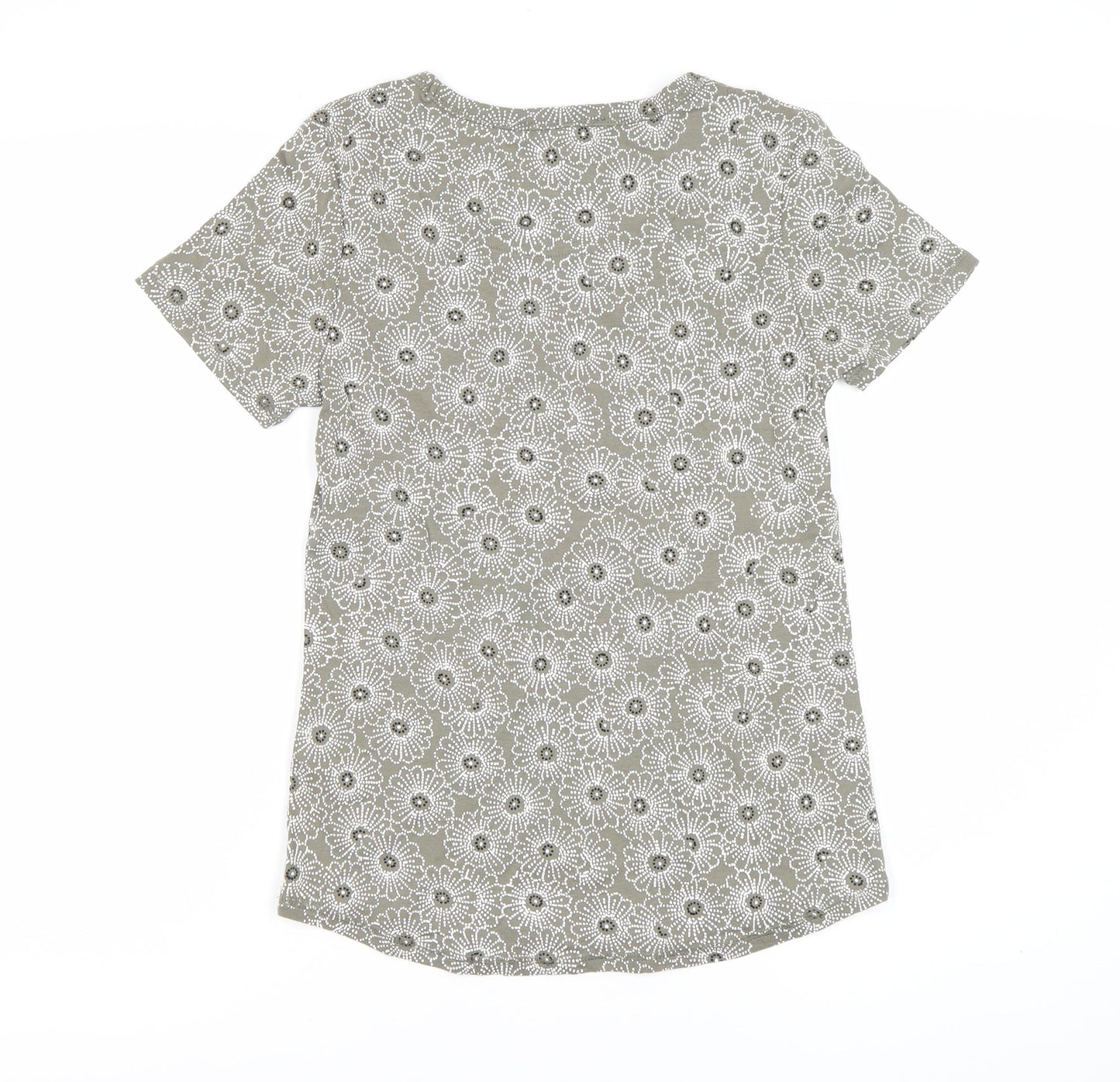 Marks and Spencer Floral T-Shirt, Women, Green, Size 12