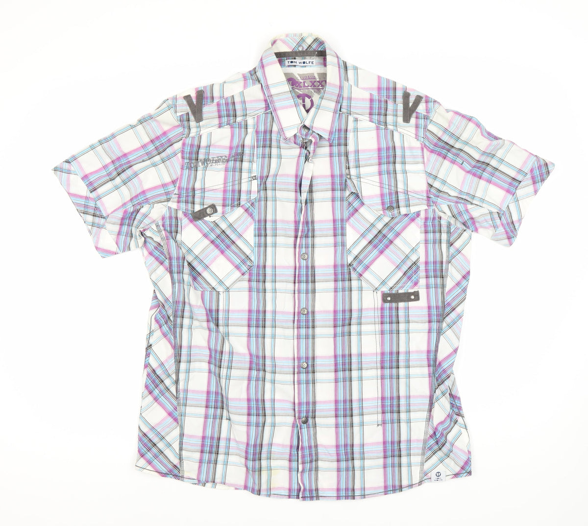 Tom Wolfe Men's Multicoloured Plaid Shirt, Size L