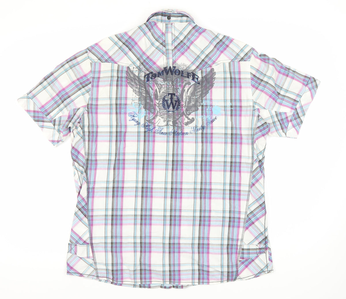 Tom Wolfe Men's Multicoloured Plaid Shirt, Size L