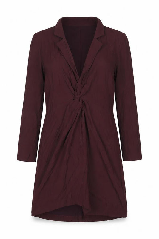 Zara Women Purple Collared Long Sleeve Dress, Size 8