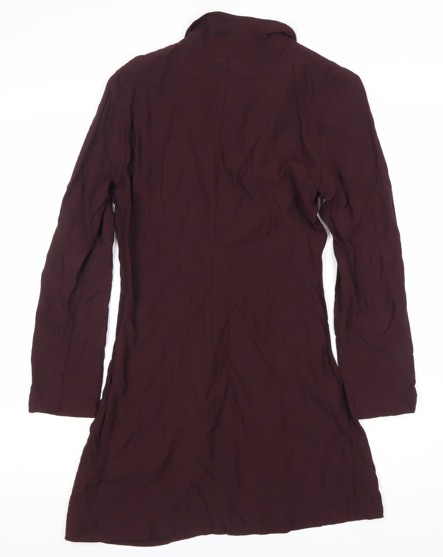 Zara Women Purple Collared Long Sleeve Dress, Size 8