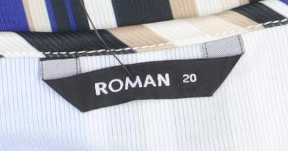 Close-up detail of Roman Women's Multicoloured Tunic Blouse, size 20