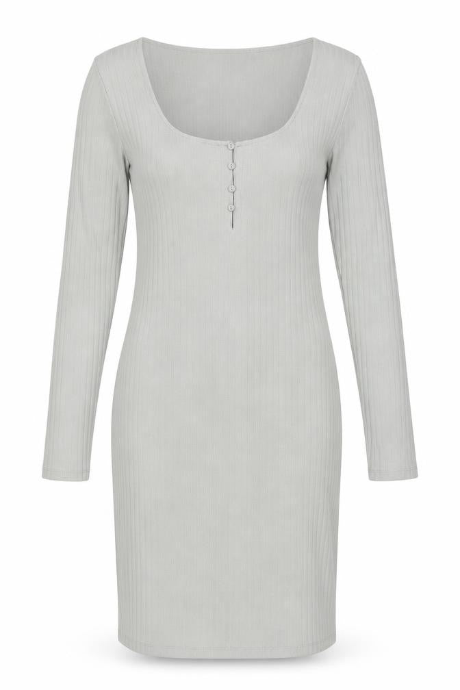 Zara Women Grey Sheath Dress, Long Sleeve Size 12