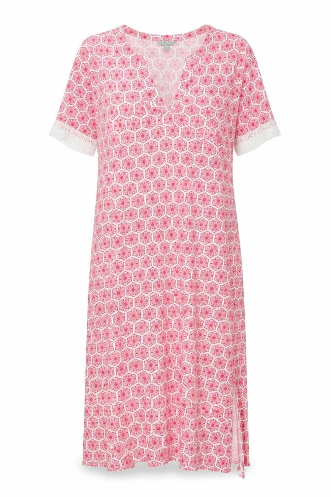 Pure Collection Women's Geometric Pink Dress Size 12