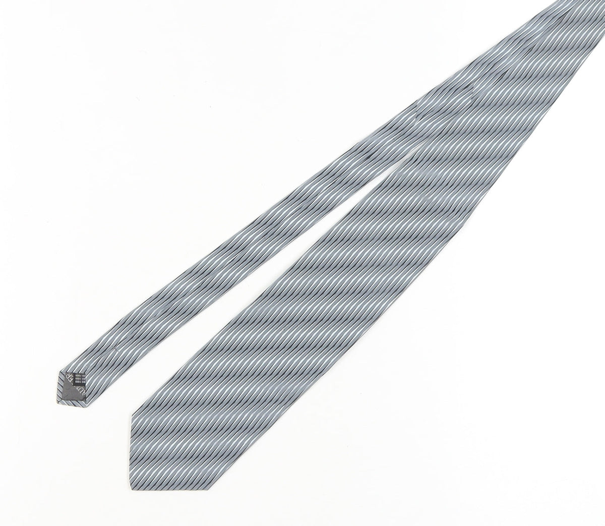 Bäumler Men's Grey Striped Silk Tie