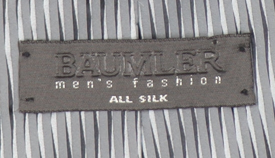 Bäumler Men's Grey Striped Silk Tie
