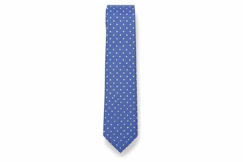 T.M.Lewin Men's Blue Silk Polka Dot Tie