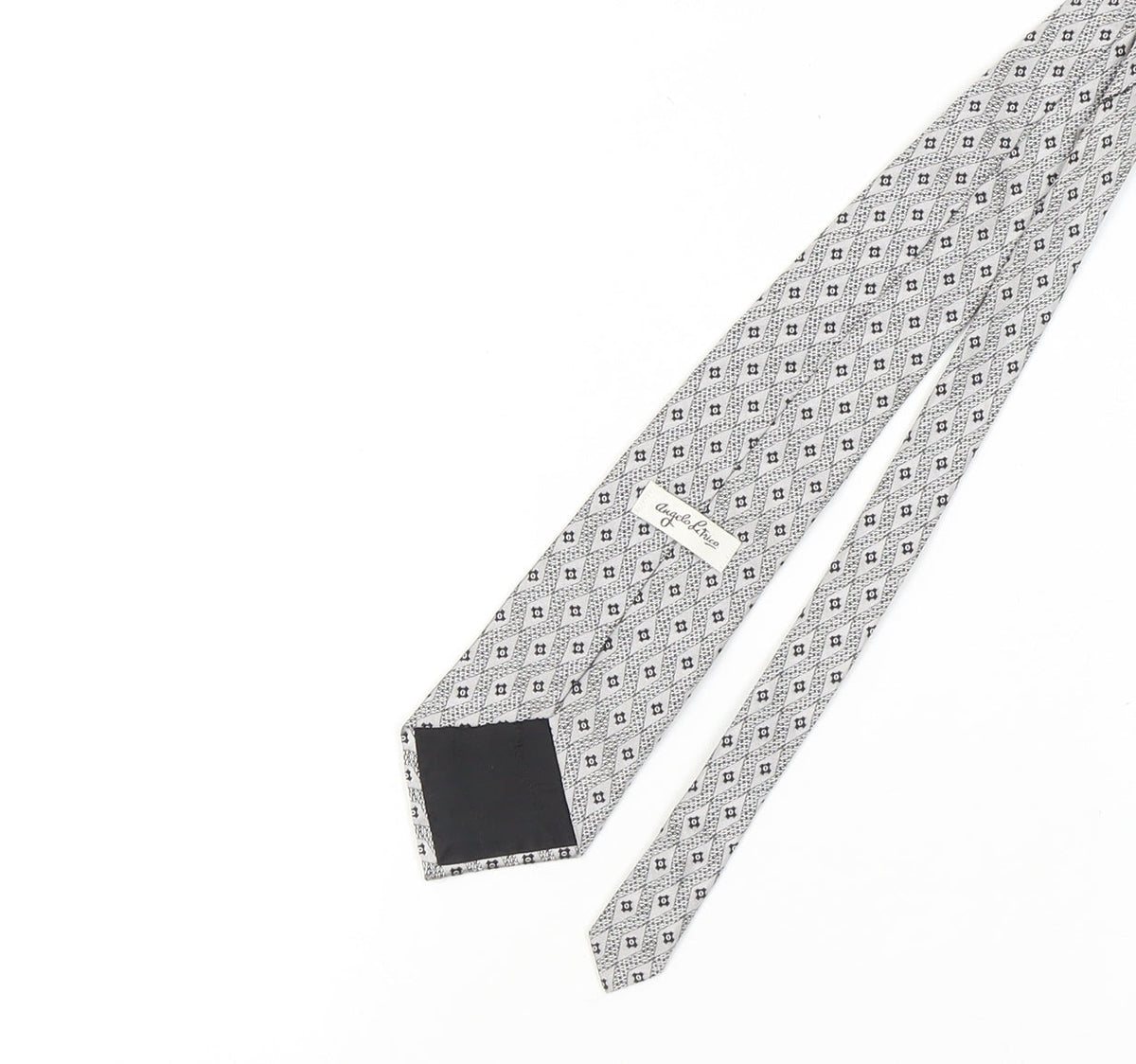 Angelo Litrico Men's Grey Geometric Silk Tie