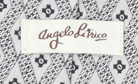 Angelo Litrico Men's Grey Geometric Silk Tie
