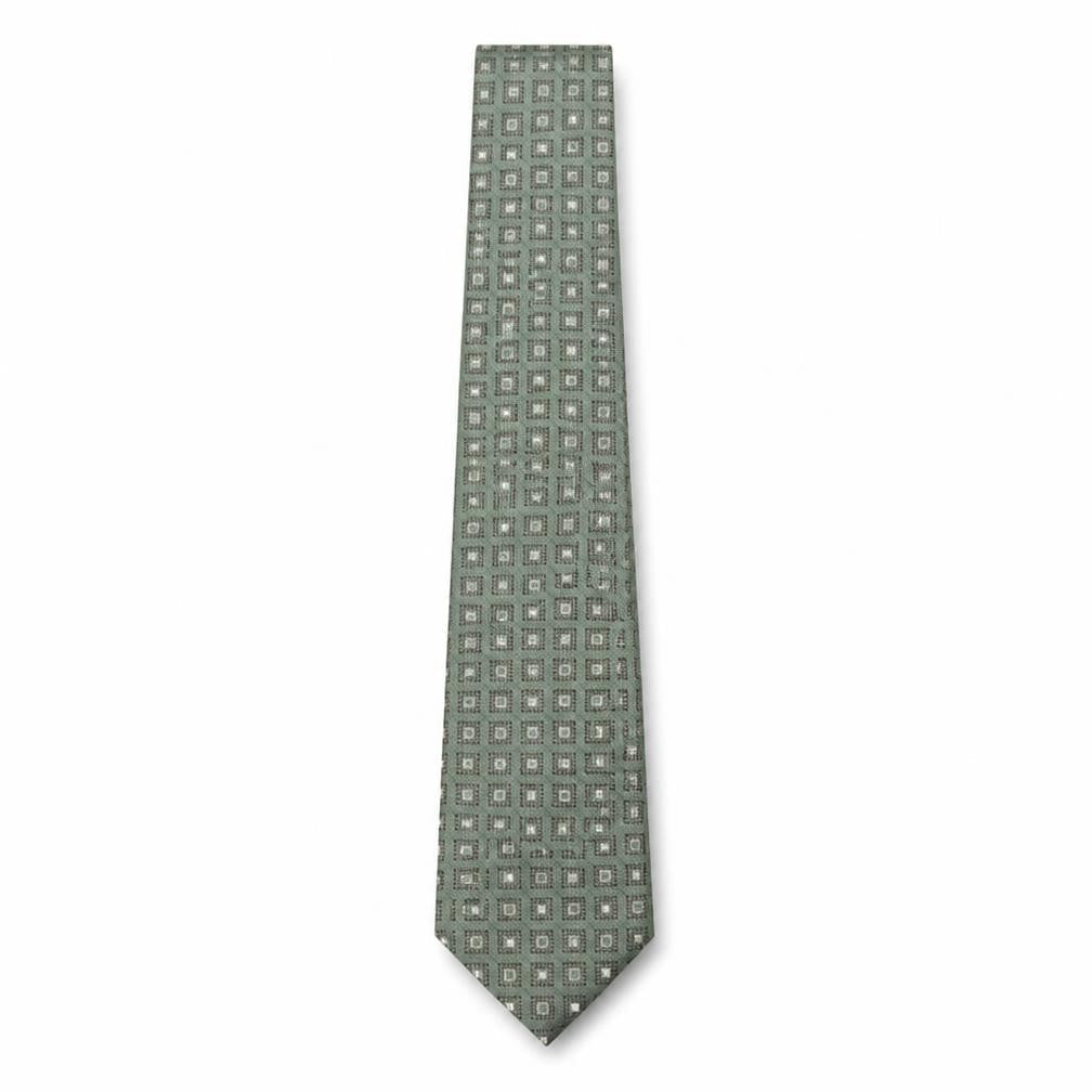 Michelsons Men's Green Geometric Silk Tie