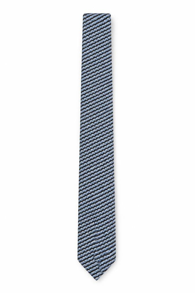 D'Alembic Men's Blue Silk Geometric Tie