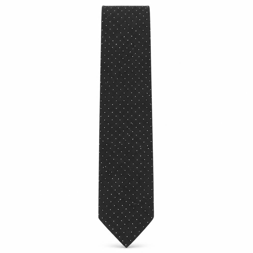Verugia Como Men's Black Silk Polka Dot Tie