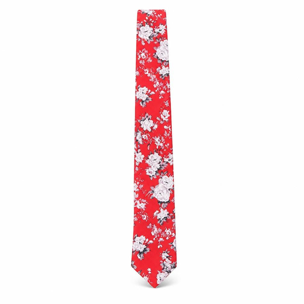 Ben Sherman Men's Red Floral Slim Tie