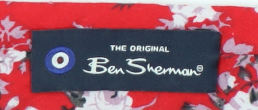 Ben Sherman Men's Red Floral Slim Tie
