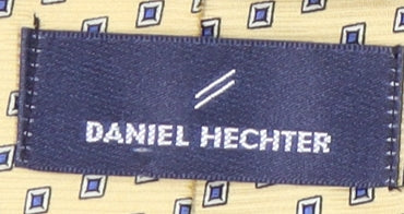 Daniel Hechter Men's Yellow Geometric Silk Tie
