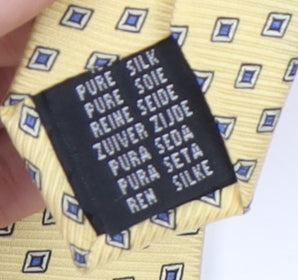 Daniel Hechter Men's Yellow Geometric Silk Tie