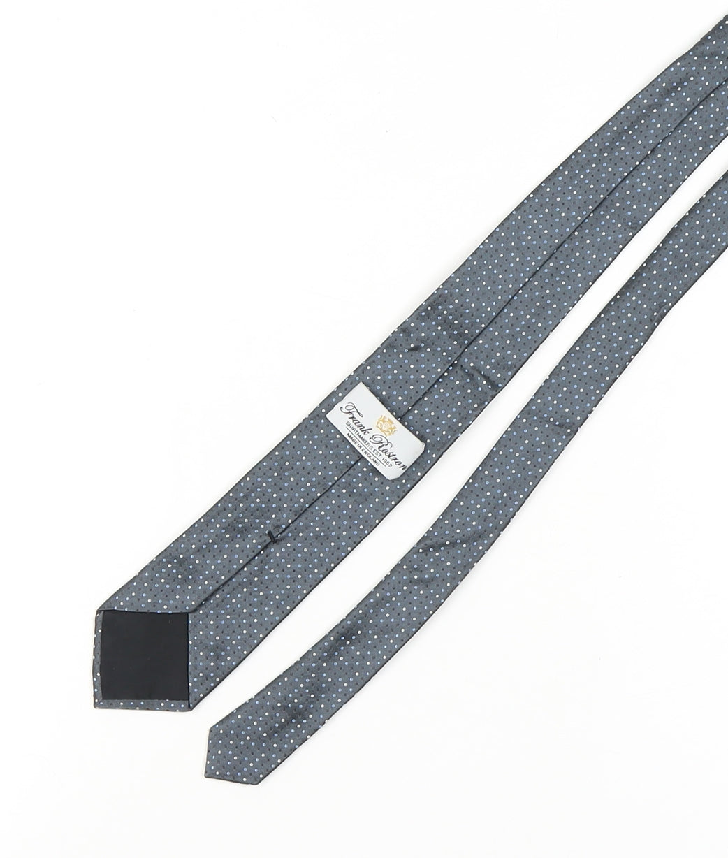 Frank Rostron Men's Blue Silk Polka Dot Tie