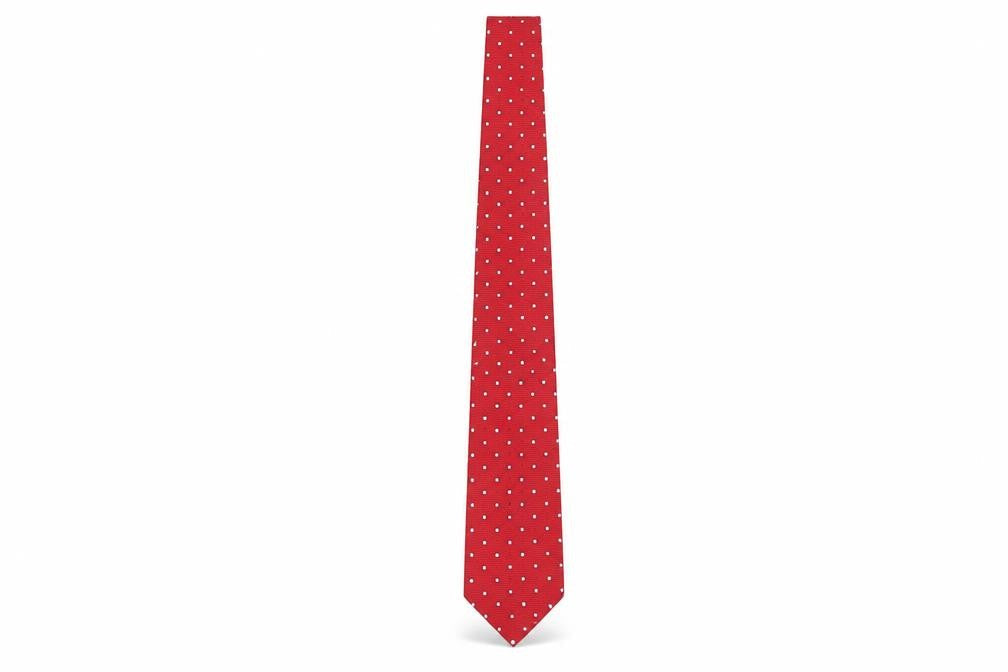 Austin Reed Men's Red Polka Dot Silk Tie