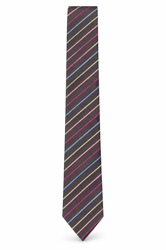 Pierre Cardin Men's Multicoloured Striped Silk Tie - One Size