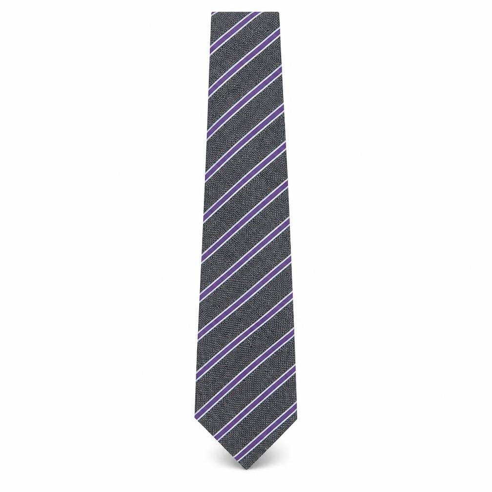 Frank Rostron Men's Black Striped Silk Tie