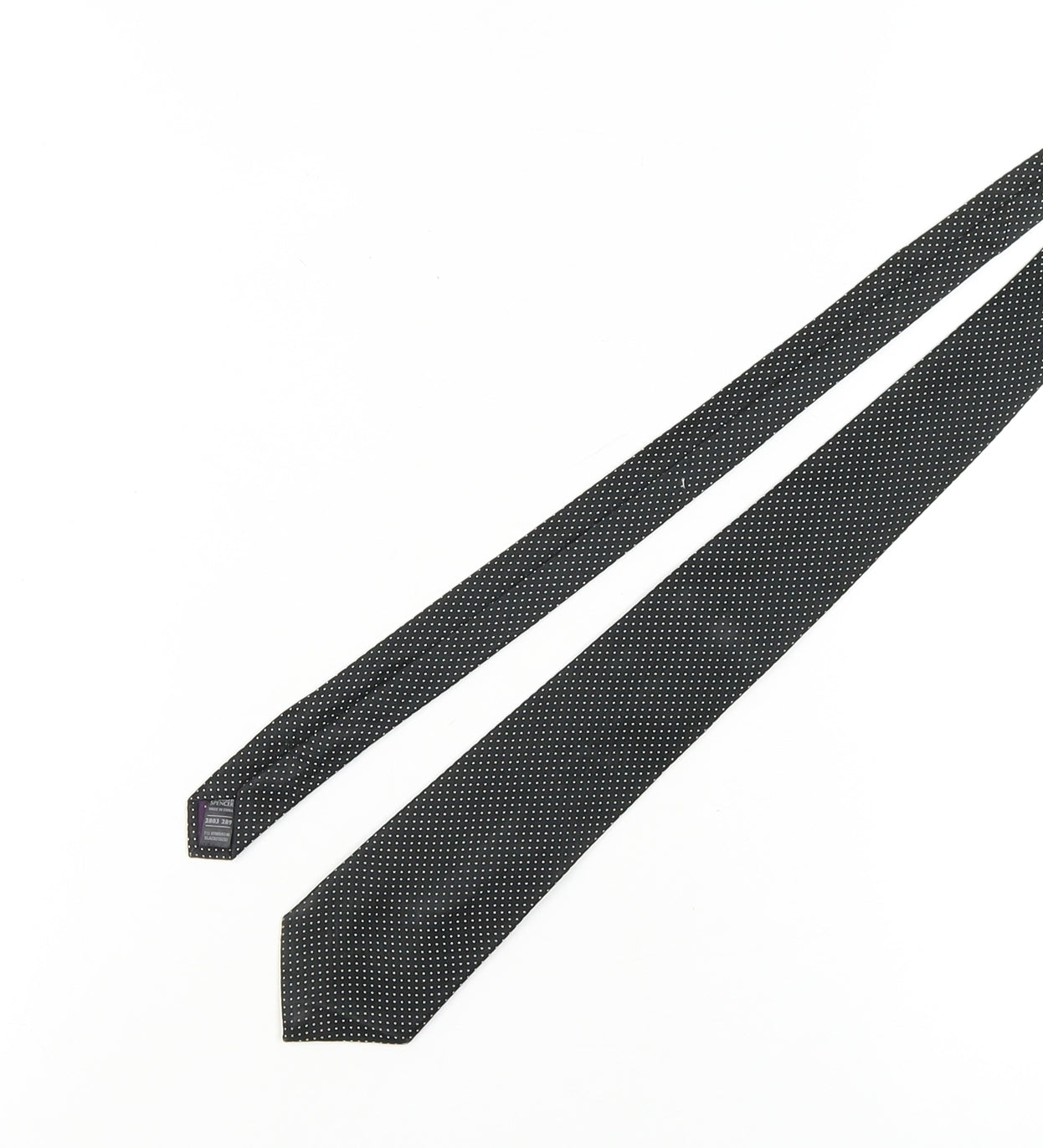Marks & Spencer Men's Black Polka Dot Silk Tie