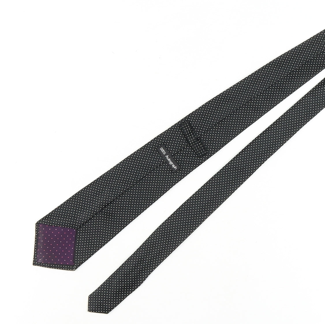 Marks & Spencer Men's Black Polka Dot Silk Tie