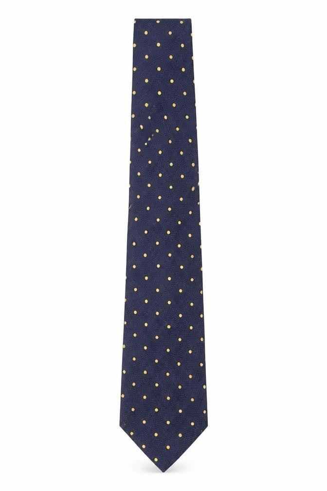 Moss Esq. Men's Blue Polka Dot Silk Tie, One Size